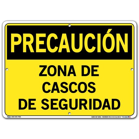 Vestil Aluminum Sign, 10-1/2" Height, 14-1/2" Width, Aluminum, Rectangle, Spanish SI-C-43-C-AL-063-S